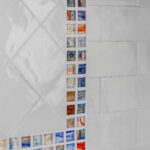 ceramic tile backsplash with colorful mosaic tile accents