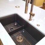 dark composite quartz sink bowl