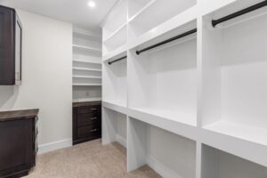 custom designed his-and-hers walk-in closets